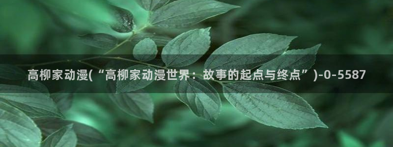 古风动漫：高柳家动漫(“高柳家动漫世界：故事的起点与终点”)